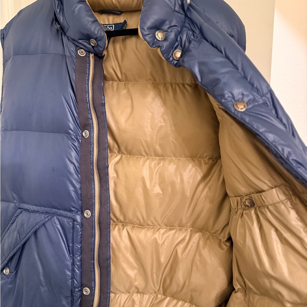 Polo by Ralph Lauren Blue and Tan Puffer Jacket
